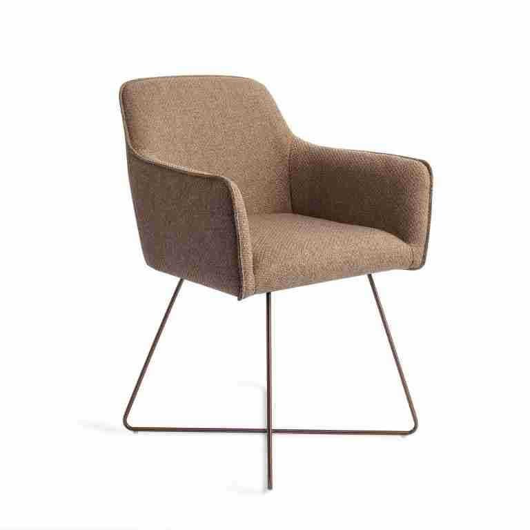Jesper Home Eetkamerstoel 'Hofu' Cross Rose, kleur French Toast