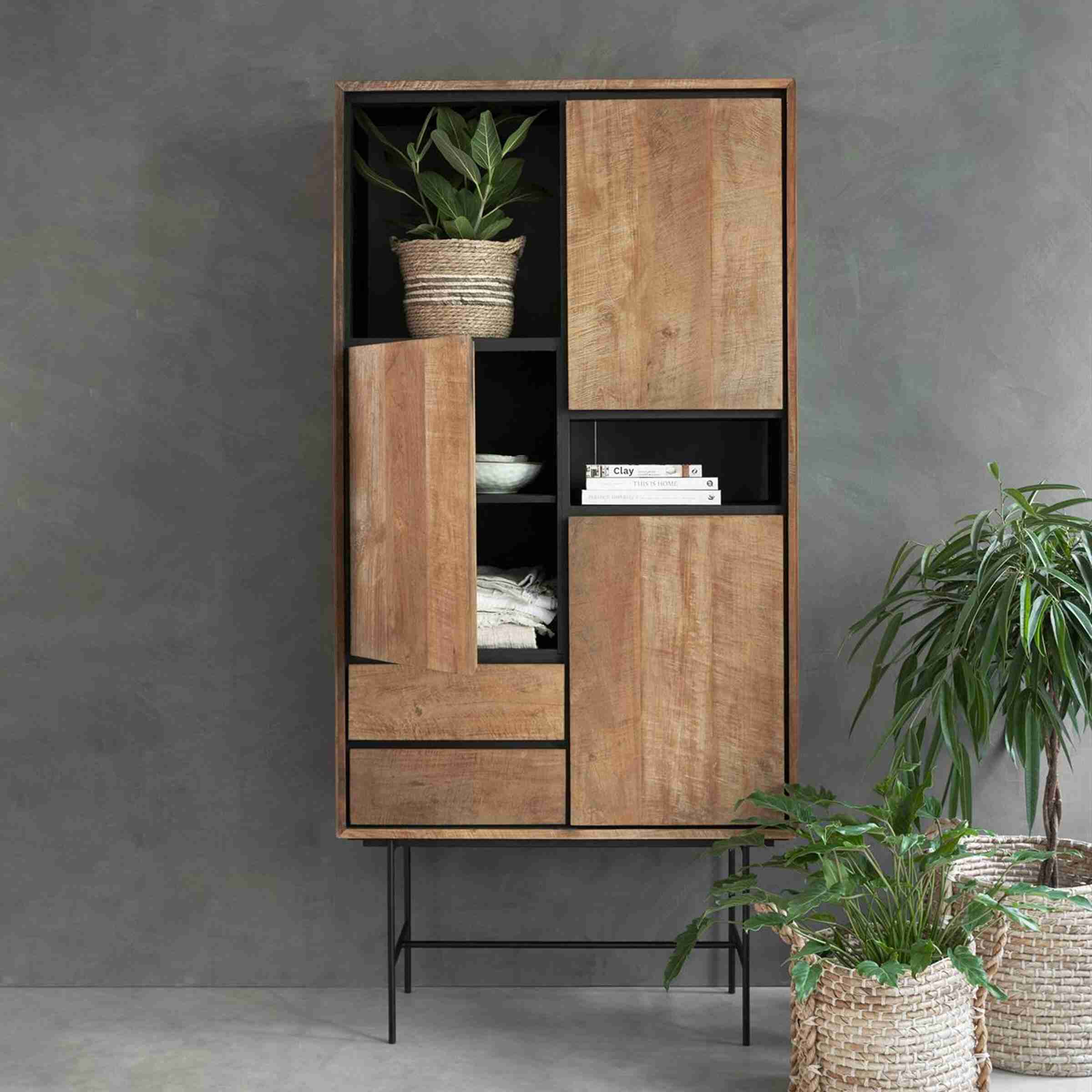 DTP Home Boekenkast Metropole Teakhout, 210 x 100cm - Naturel