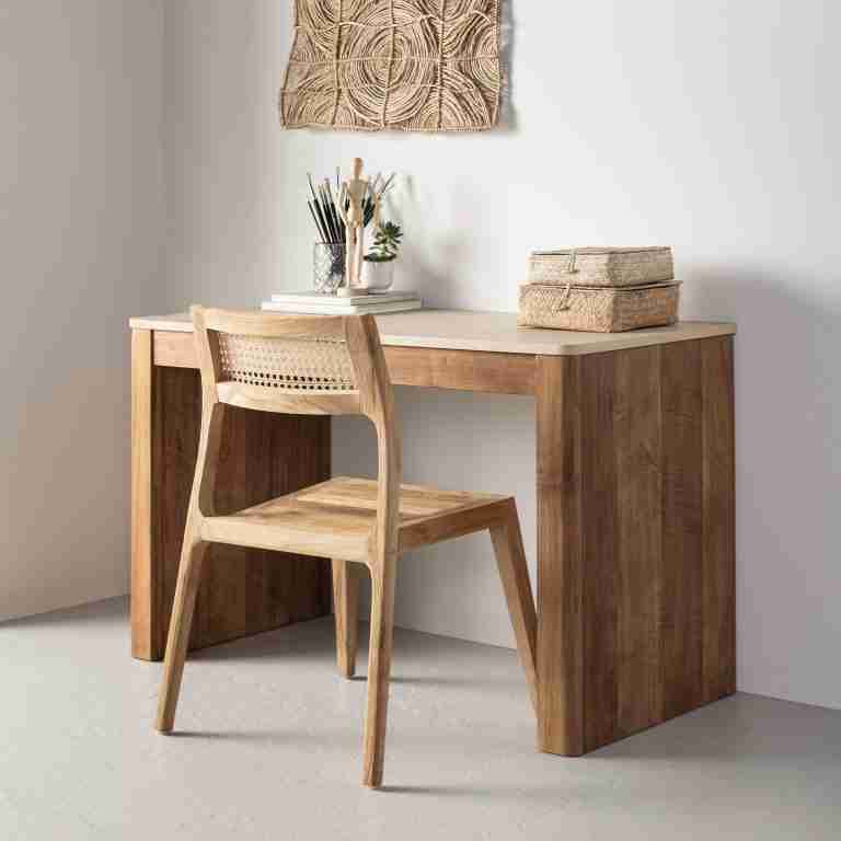 DTP Home Bureau Bliss Teakhout en mortex, 120 x 60cm - Bruin