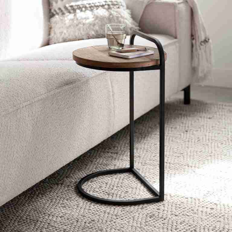 DTP Home Laptoptafel Soho Teakhout, 35cm - Bruin - Rond