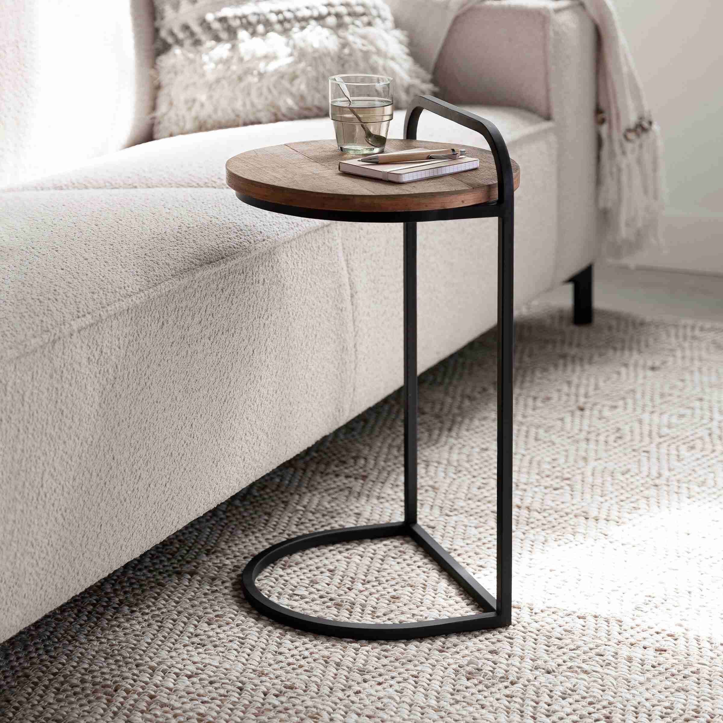 DTP Home Laptoptafel Soho Teakhout, 35cm - Bruin - Rond
