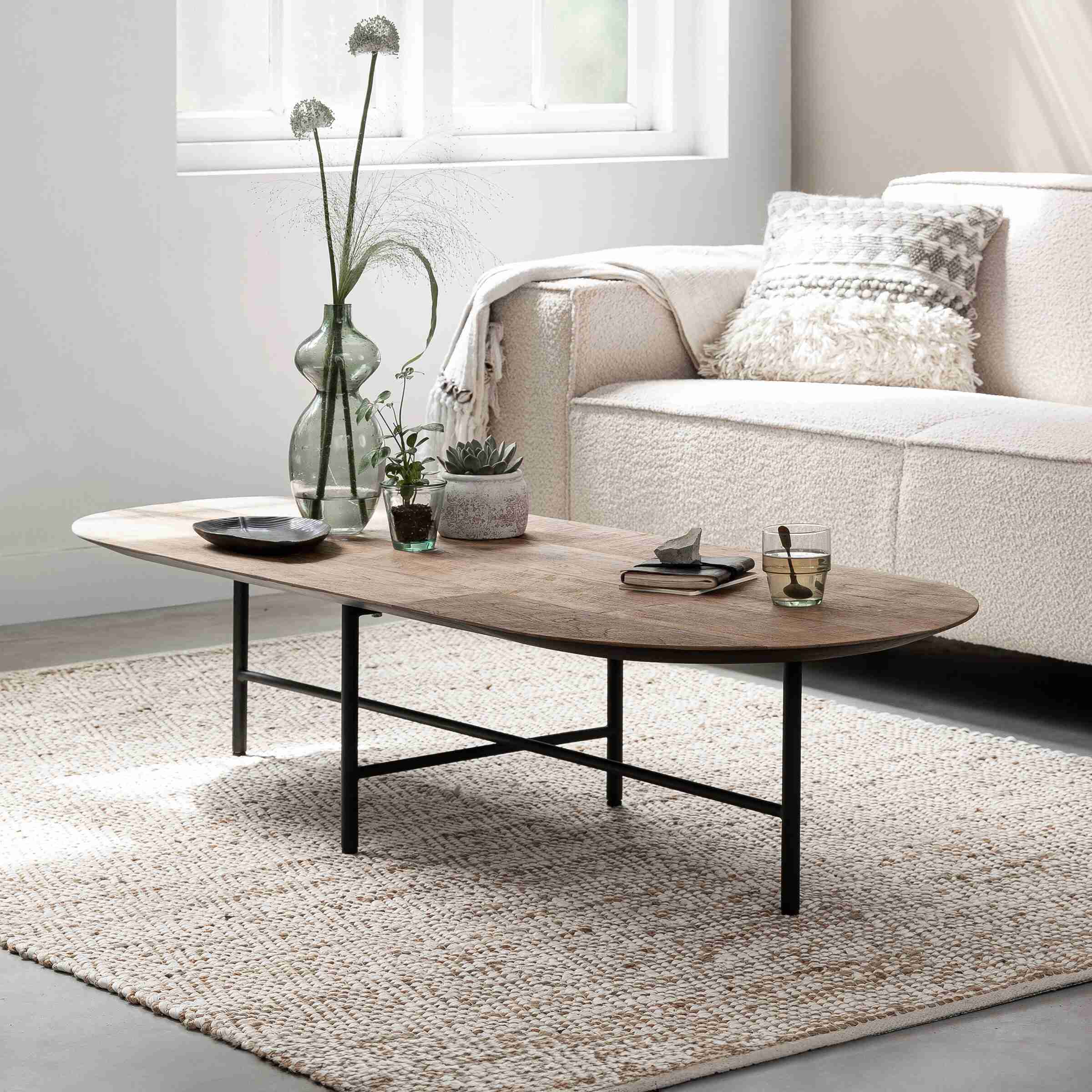 DTP Home Ovale Salontafel Soho Teakhout, 150 x 60cm - Bruin - Ovaal