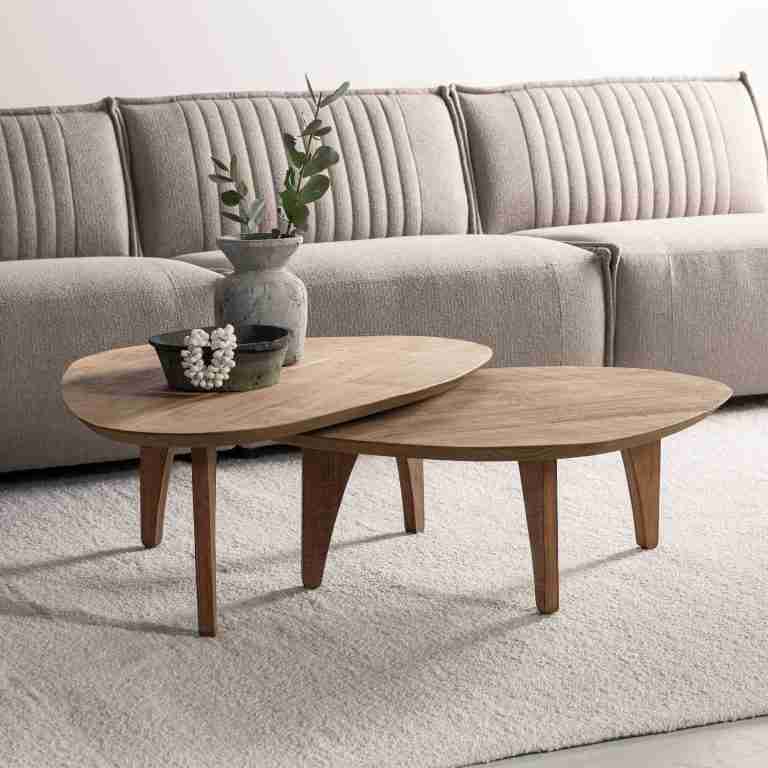 DTP Home Salontafel Bliss Teakhout,100 x 70cm - Bruin - Organisch