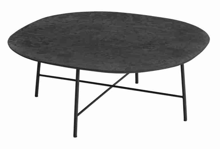 DTP Home Semi Ronde Salontafel Soho Betonlook, 90cm - Zwart