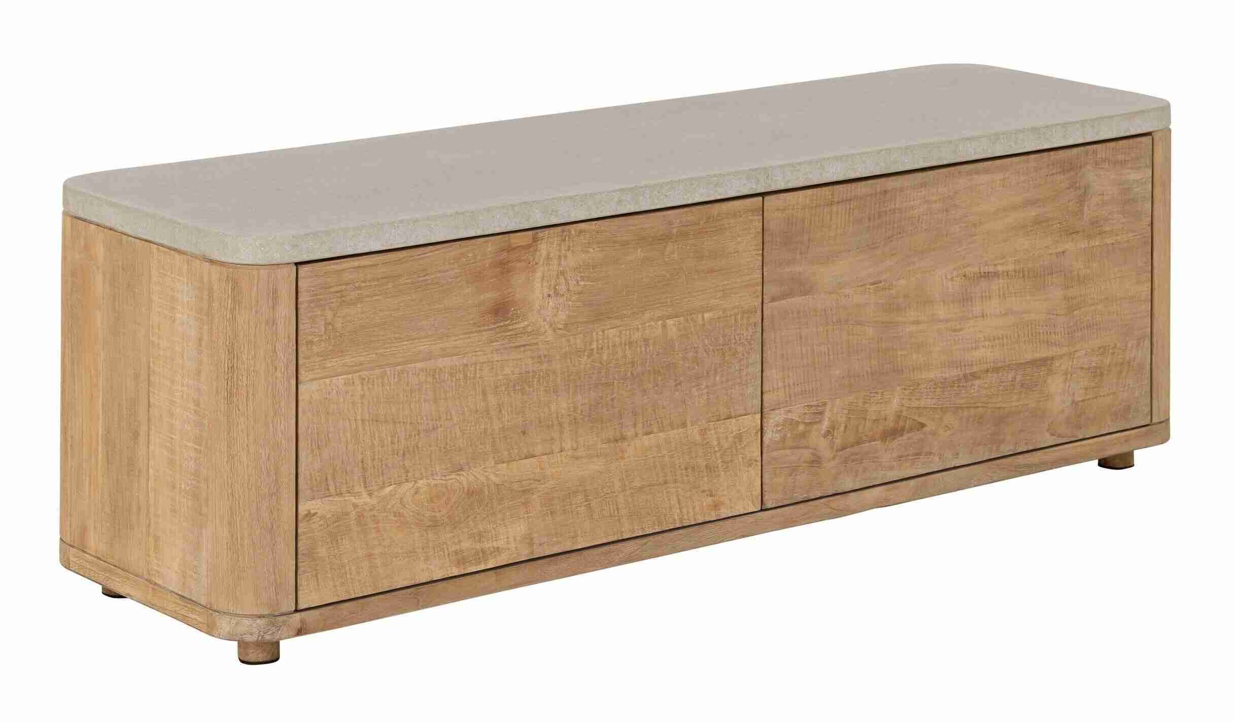 DTP Home TV-meubel Nova Teakhout en travertin, 130cm - NATUREL