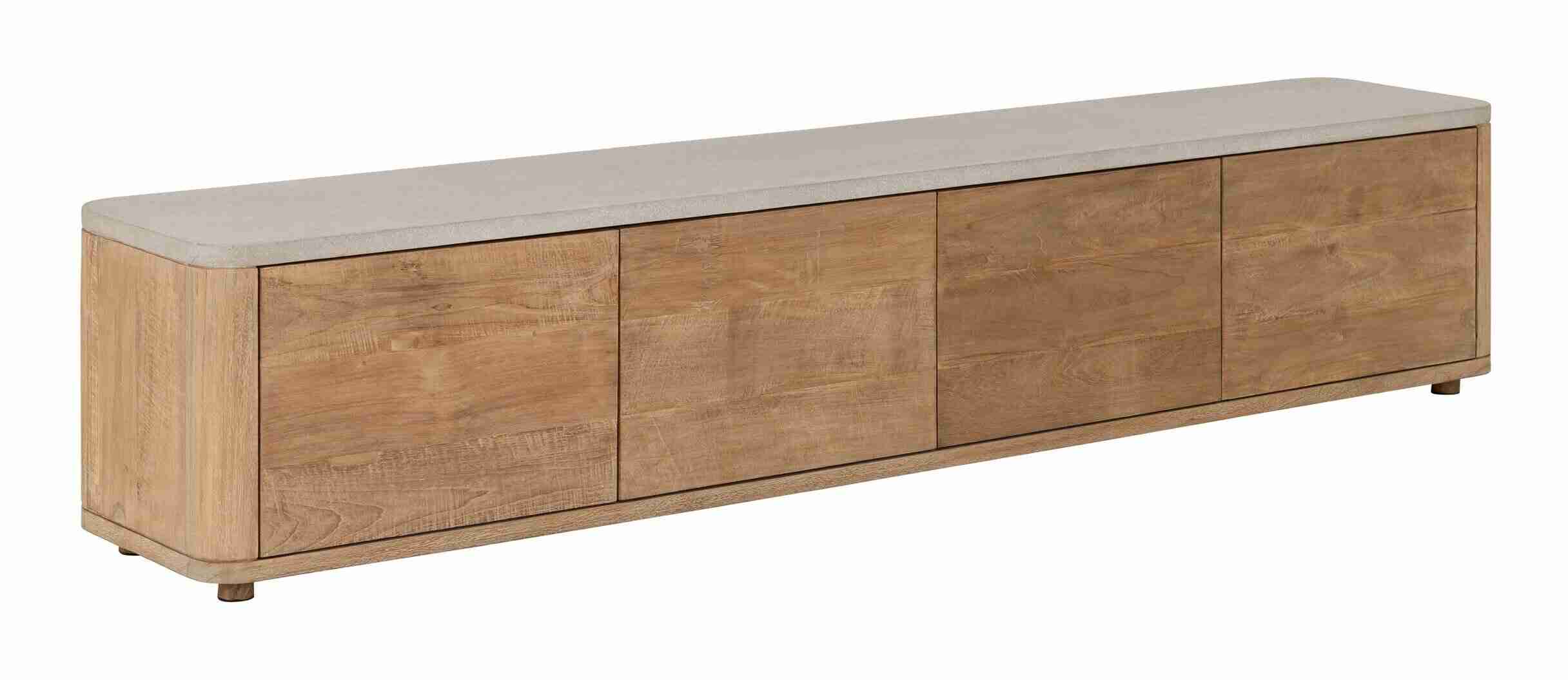 DTP Home TV-meubel Nova Teakhout en travertin, 210cm - NATUREL