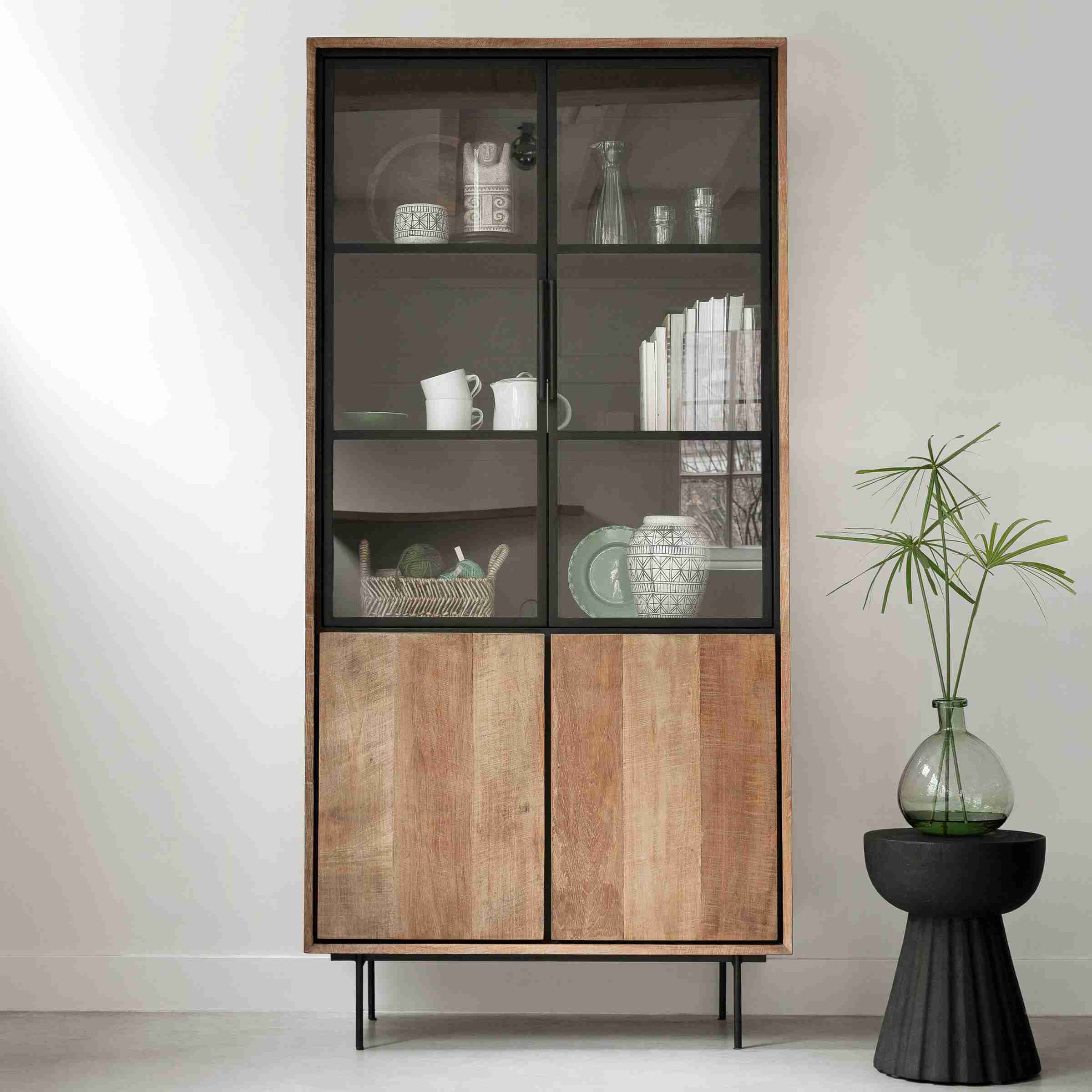 DTP Home Vitrinekast Metropole Teakhout, 210 x 100cm - Naturel