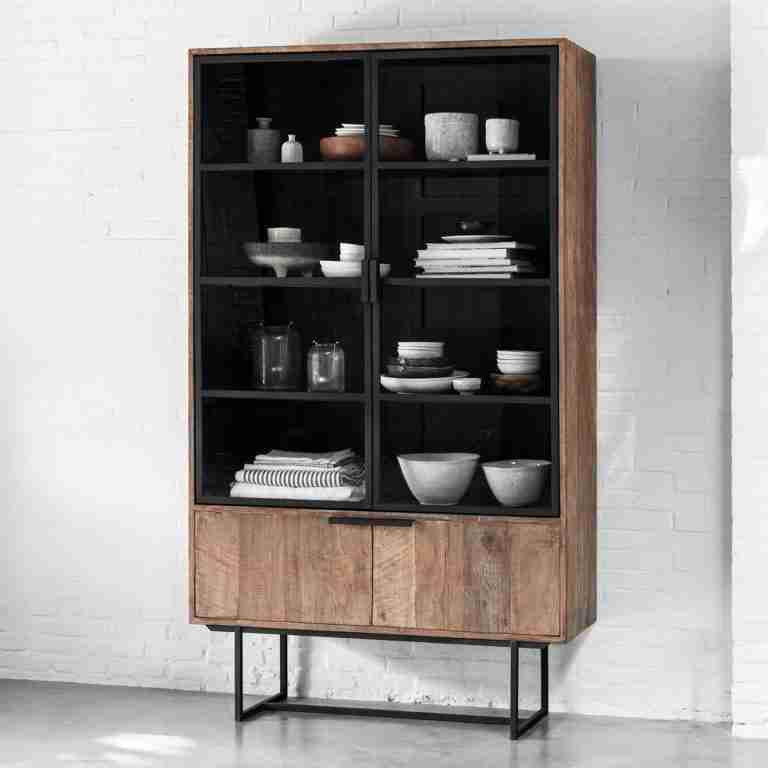 DTP Home Vitrinekast Odeon Teakhout, 210 x 120cm - Bruin