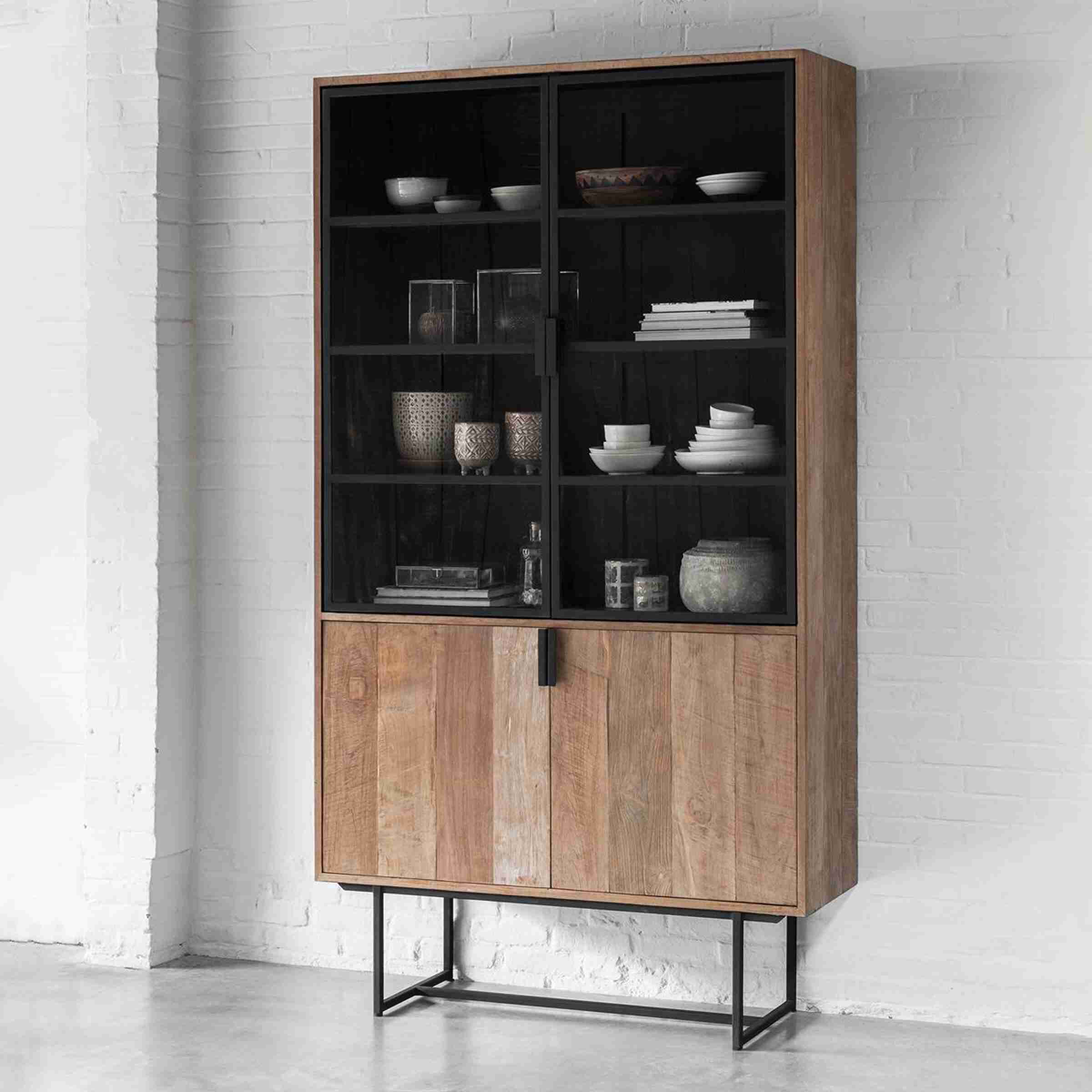 DTP Home Vitrinekast Odeon Teakhout, 220 x 120cm - Bruin