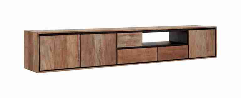 DTP Home Zwevend TV-meubel Metropole Teakhout, 235cm - Naturel