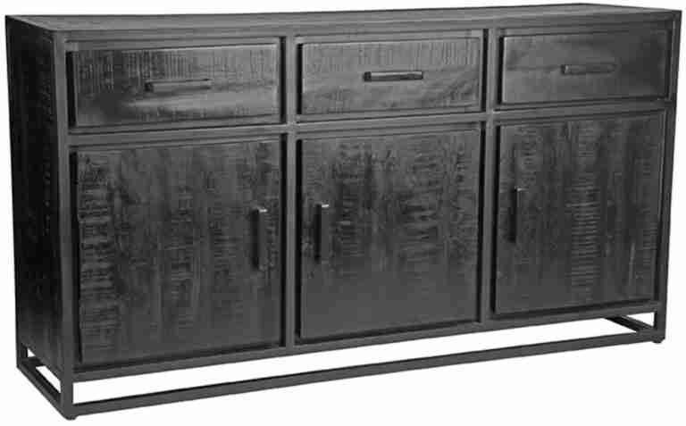 LABEL51 Dressoir 'Chili' Zwart Mangohout, 170cm