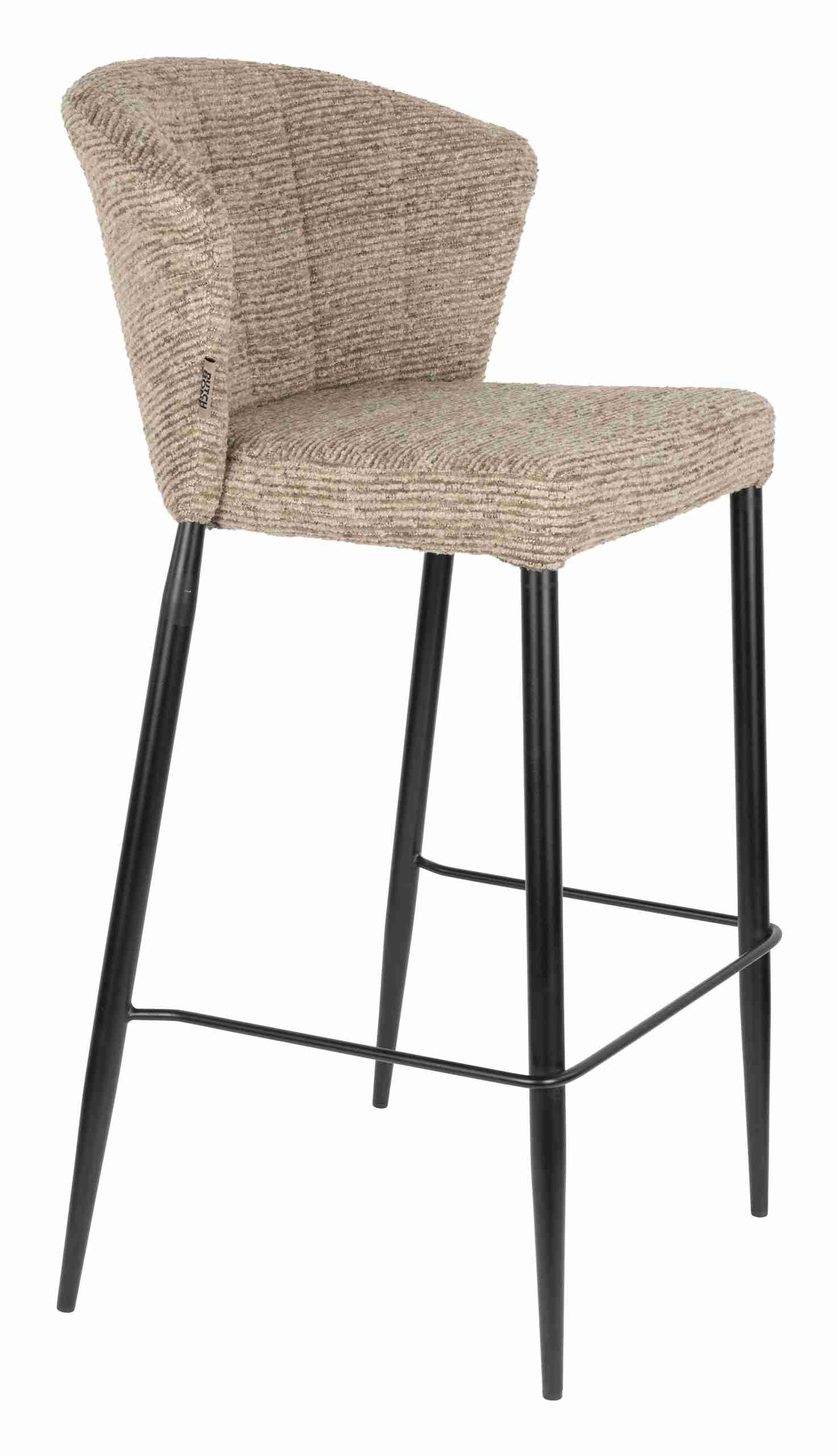 Dutchbone Barstoel Georgia Soft Velvet - Bruin (zithoogte 75cm)