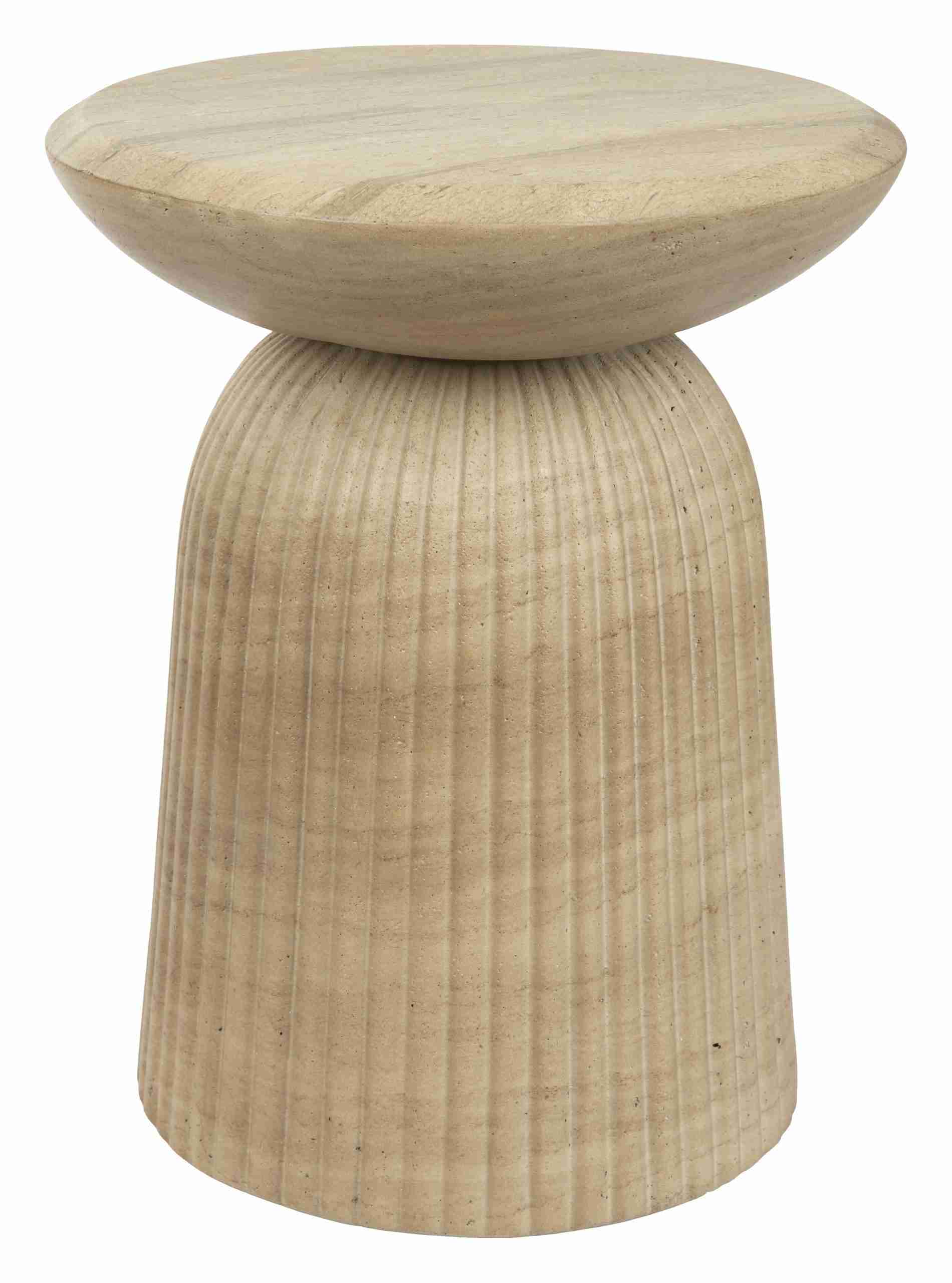 Dutchbone Bijzettafel Brison Beton, 36cm - Naturel - Rond