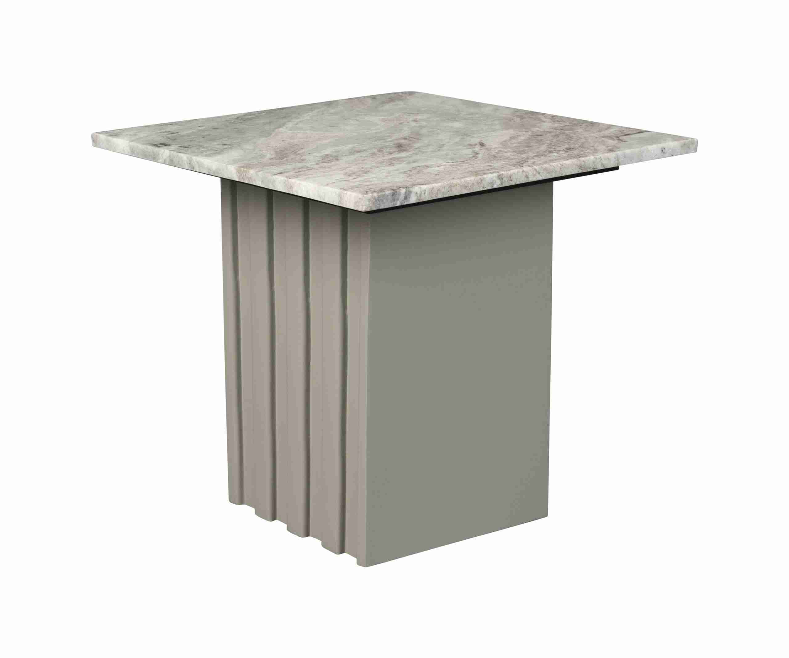 Dutchbone Bijzettafel Clayton Marmer, 40cm - Grijs - Vierkant