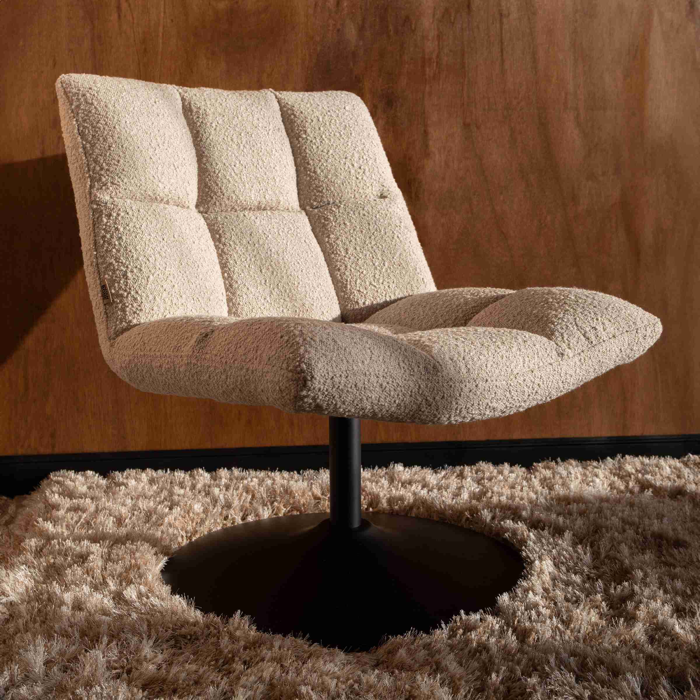 Dutchbone Draaifauteuil Bar Bouclé - Beige
