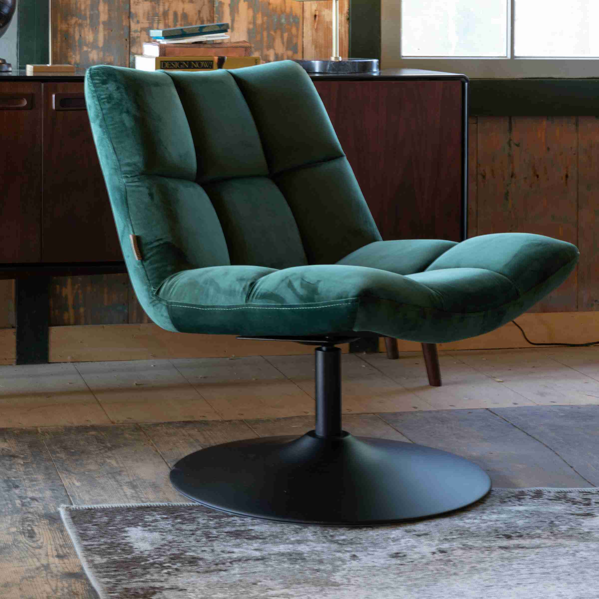 Dutchbone Fauteuil Bar Velvet - Donkergroen