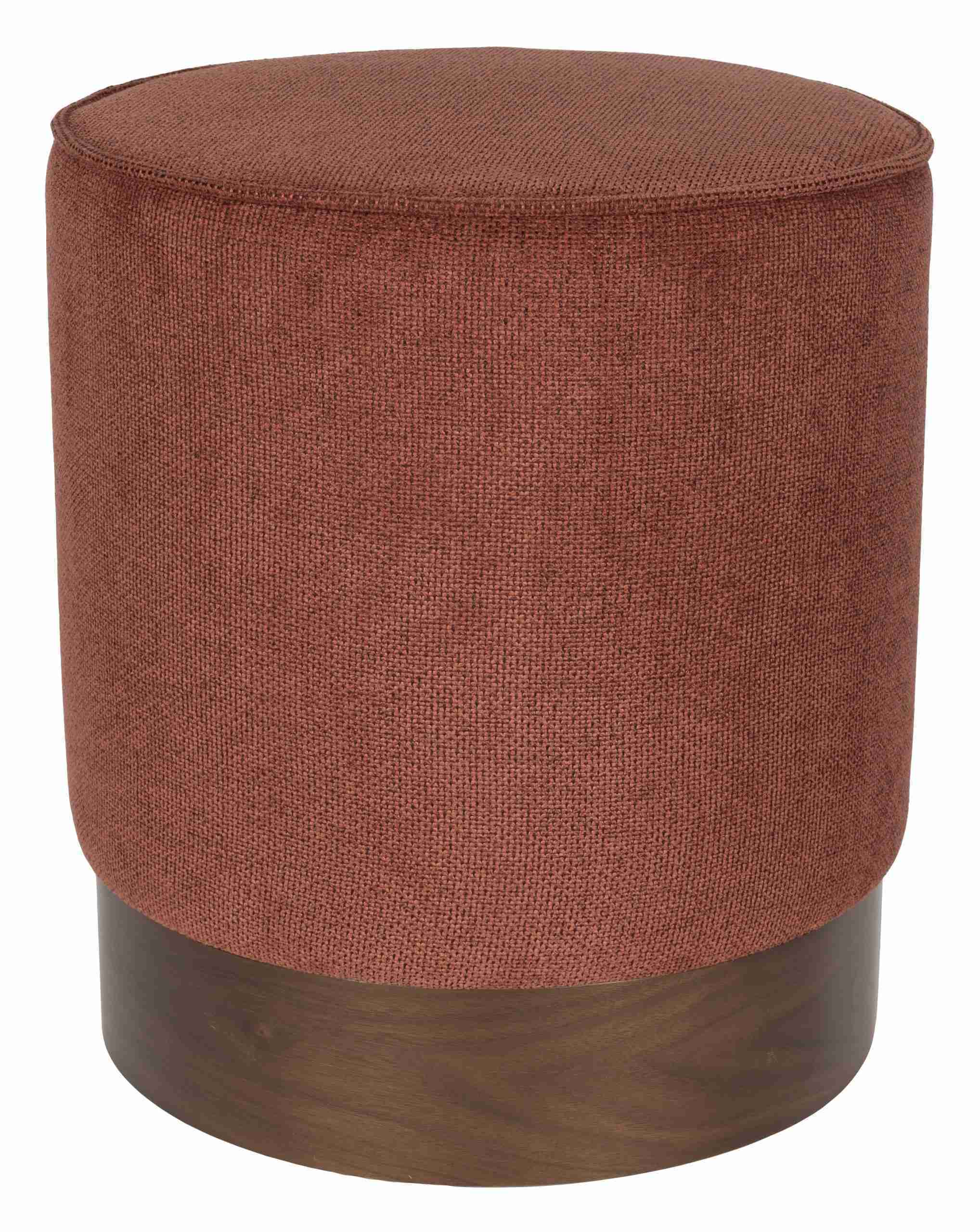 Dutchbone Hocker Bellevue Geweven stof en hout - Rood