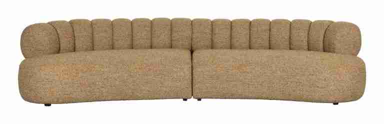 Dutchbone Organische 4,5-zits Bank Duvane 310cm, Geweven stof - Bruin