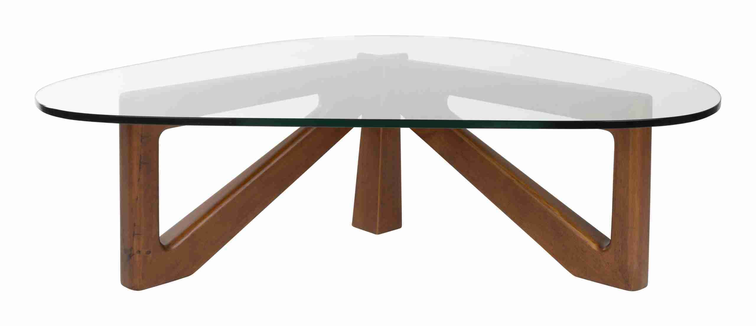 Dutchbone Organische Salontafel Norwin Glas en hout, 126 x 90cm - Bruin