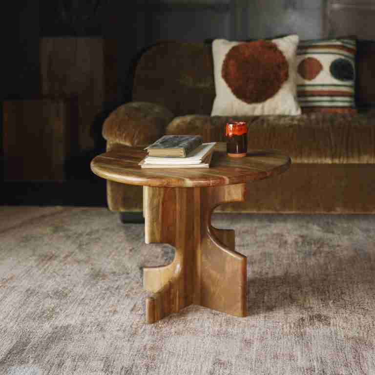 Dutchbone Ronde Bijzettafel Morgan Acaciahout, 60cm - Bruin