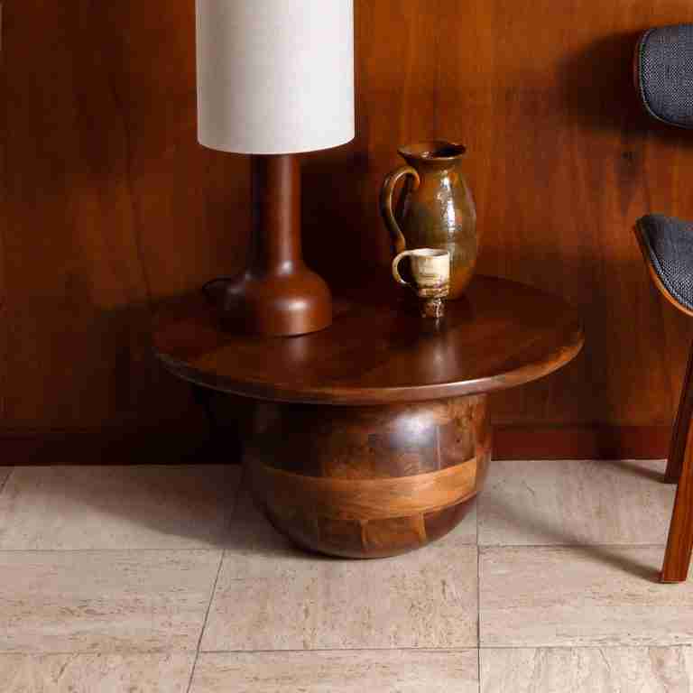 Dutchbone Ronde Salontafel Oblivian Mangohout, 70cm - Bruin
