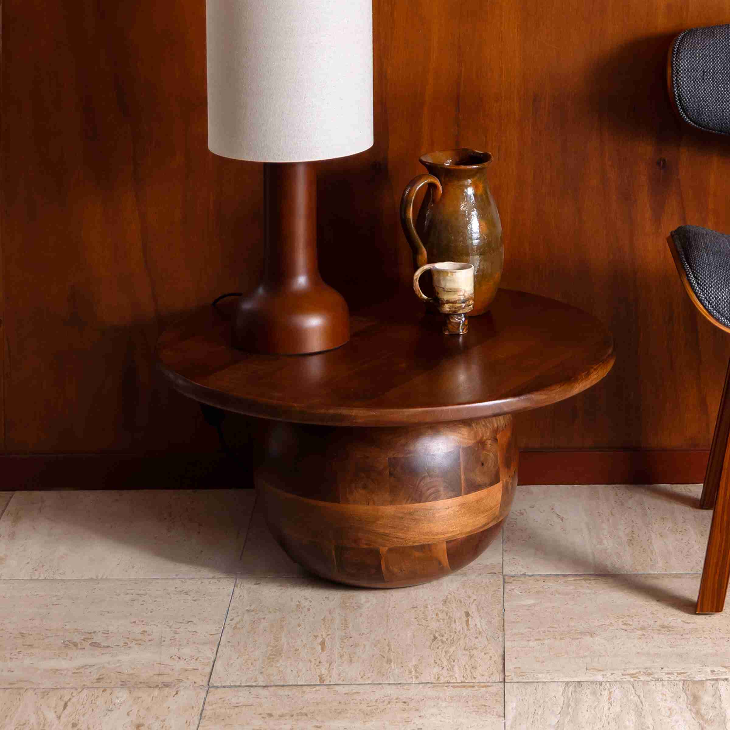 Dutchbone Ronde Salontafel Oblivian Mangohout, 70cm - Bruin