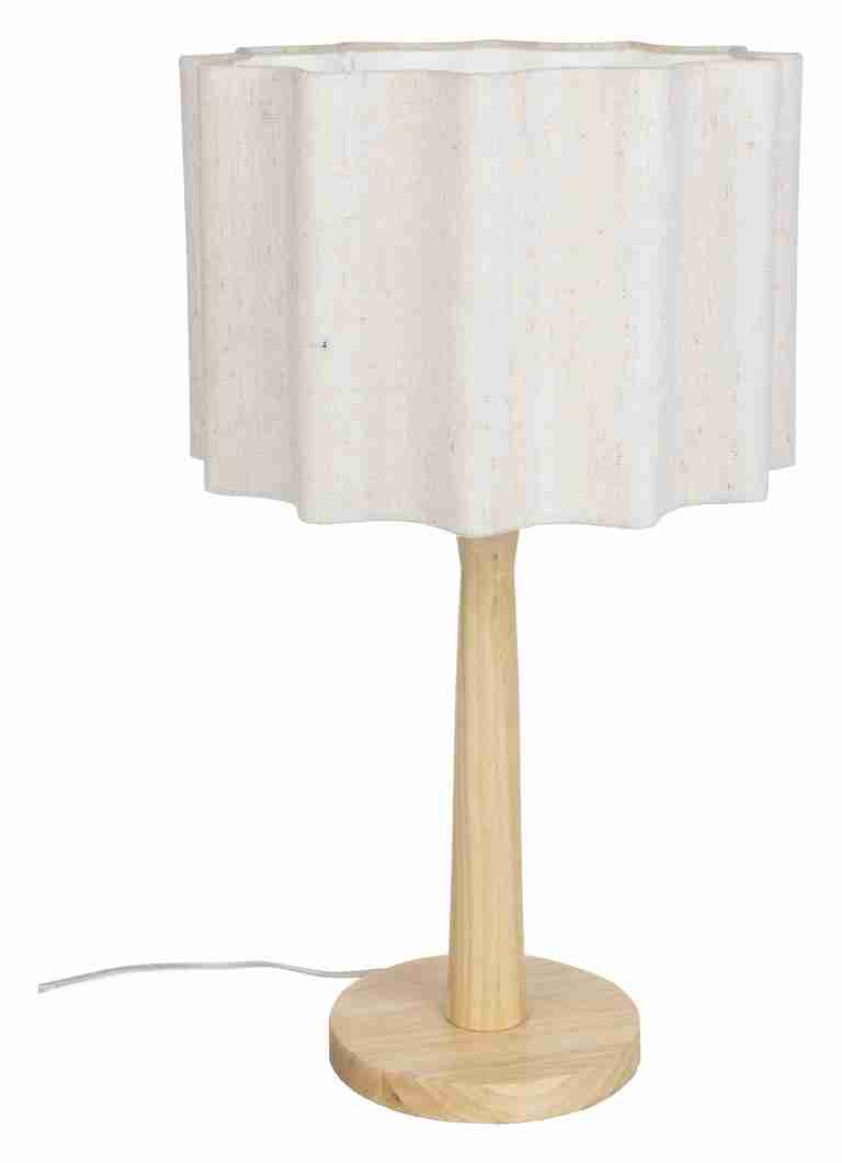Dutchbone Tafellamp Scallop Jute en hout, 51cm hoog - Naturel
