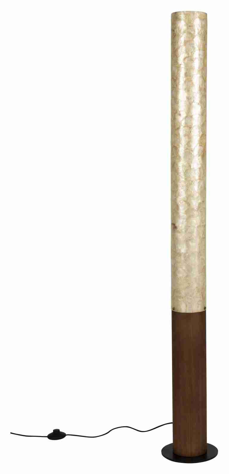 Dutchbone Vloerlamp Beam Eikenhout en acryl, 150cm hoog - Bruin