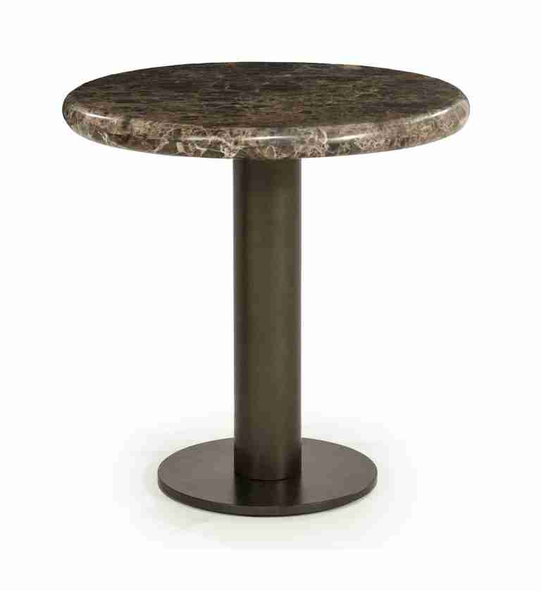 Eleonora Ronde Bijzettafel Luigi Marmer, 45cm - Bruin