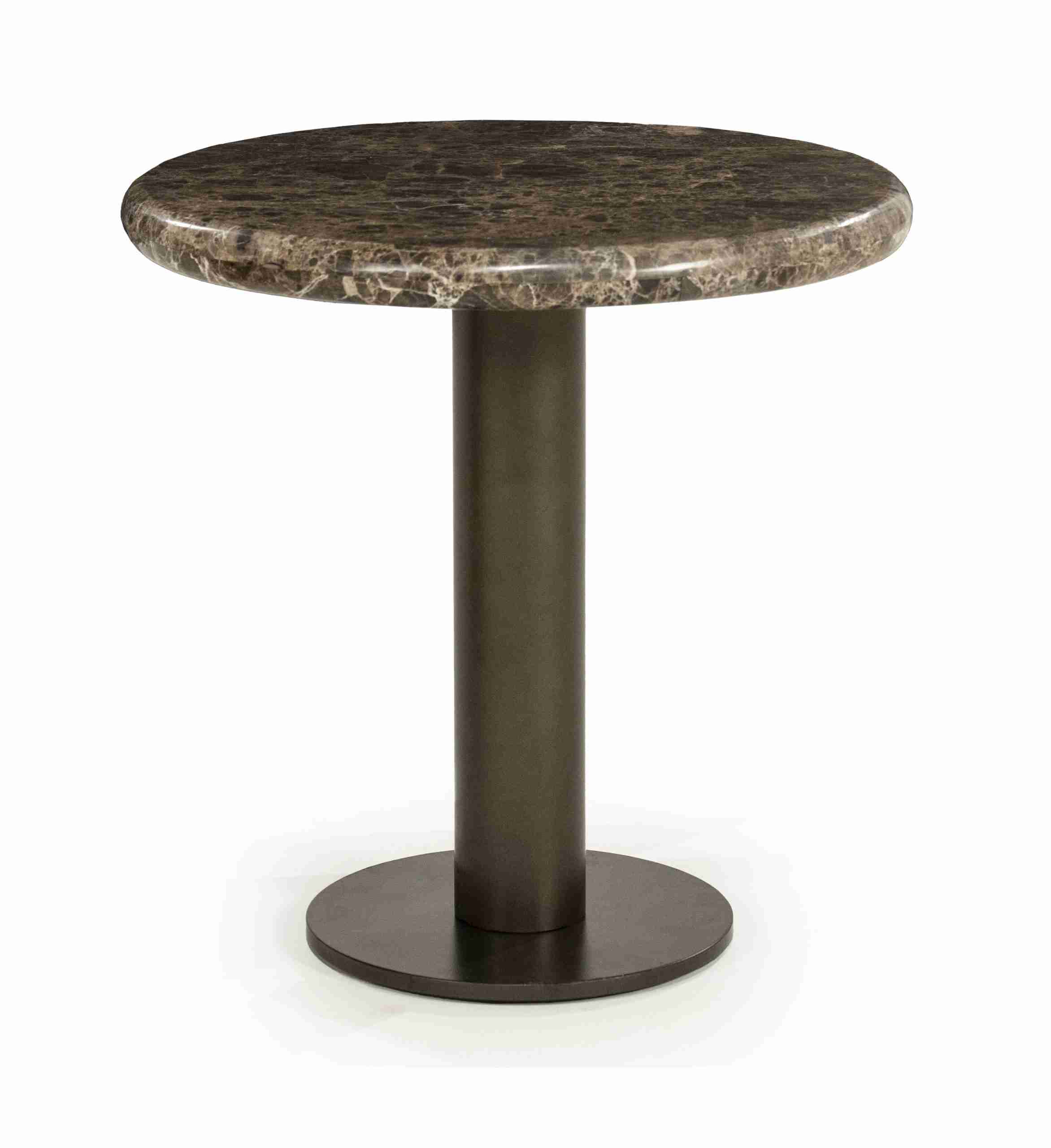 Eleonora Ronde Bijzettafel Luigi Marmer, 45cm - Bruin