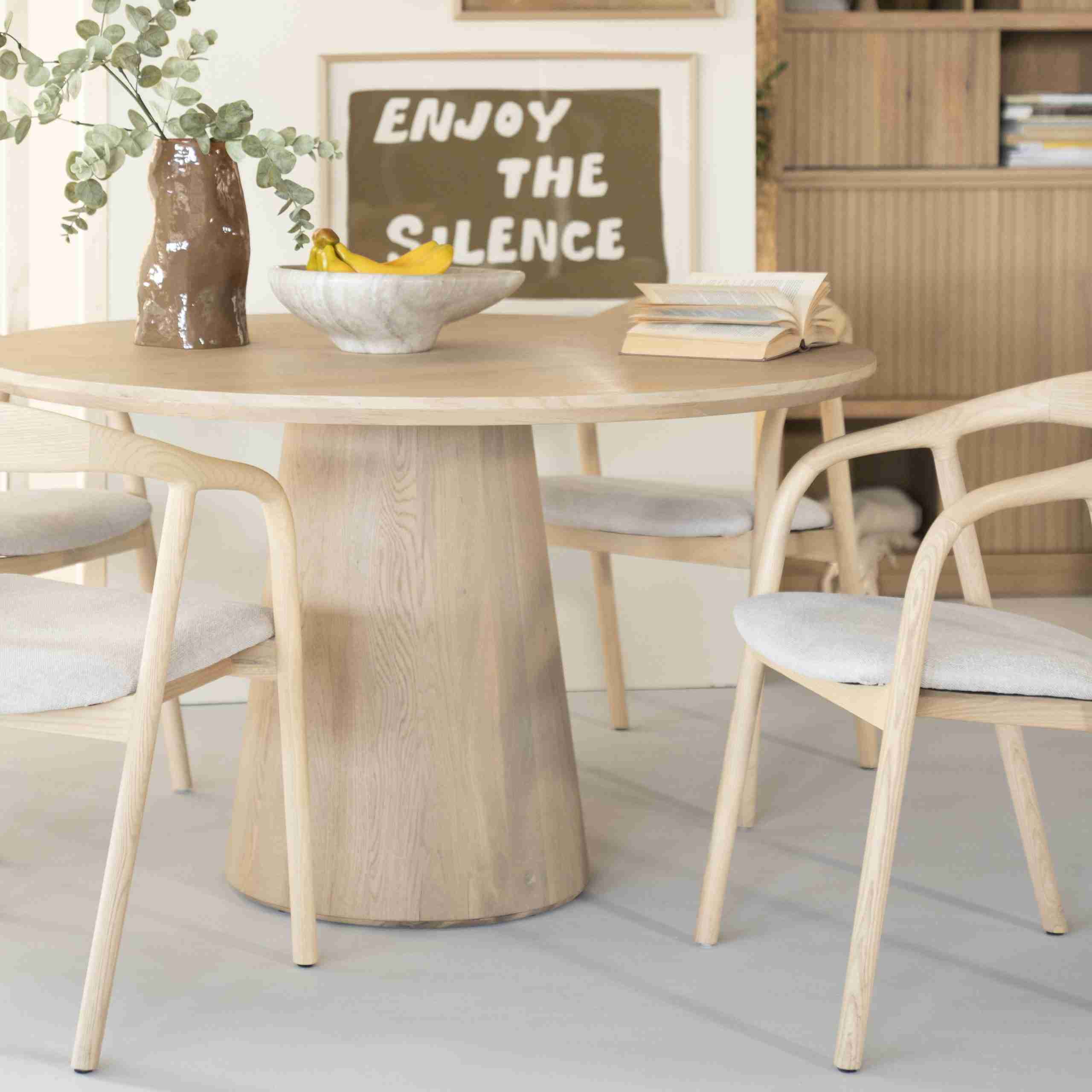 Eleonora Ronde Eettafel Nola Eikenhout, 130cm - Naturel