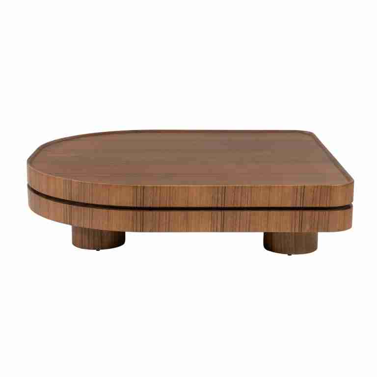 Eleonora Salontafel Arcus Walnootfineer, 122 x 122cm - Bruin
