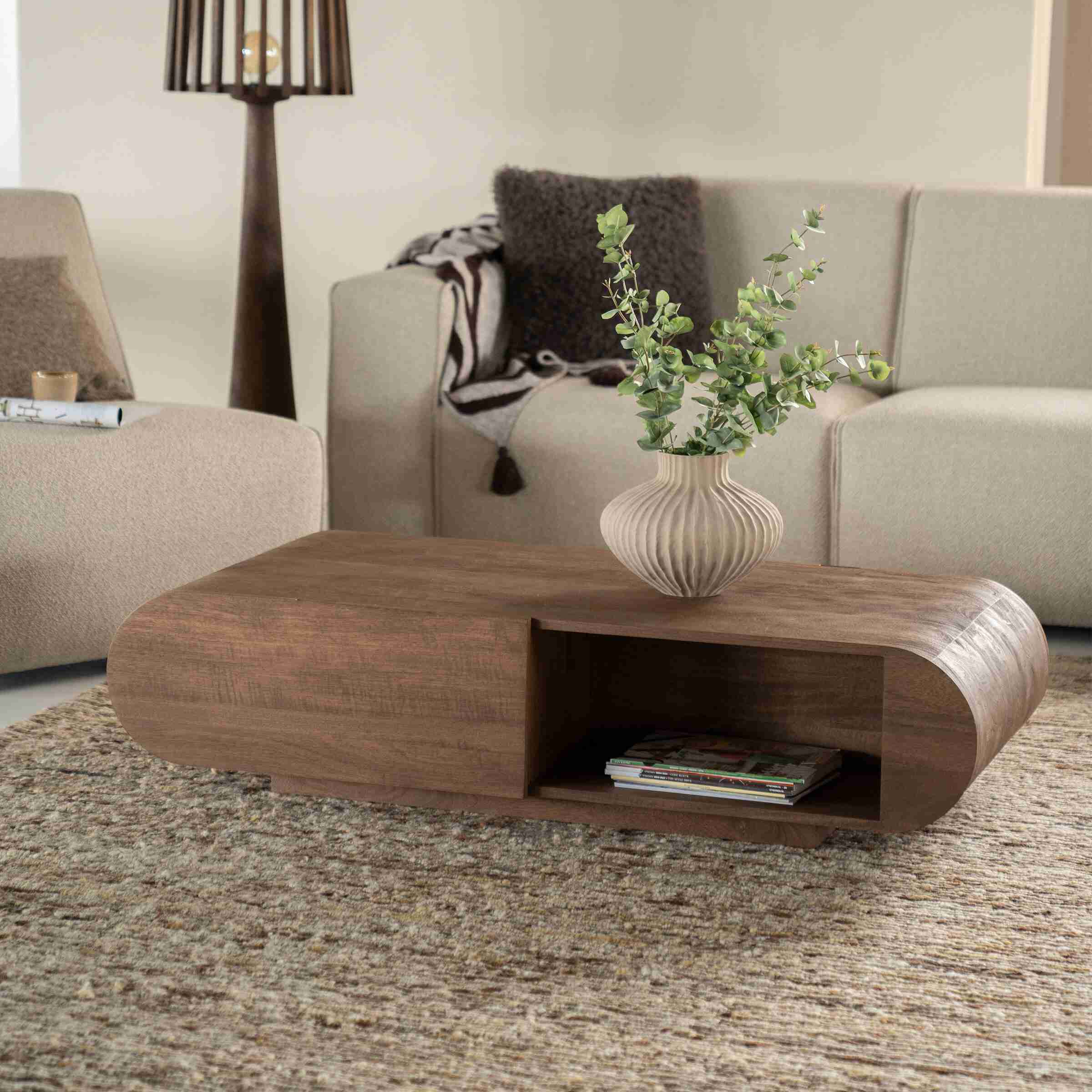 Eleonora Salontafel King Mangohout, 130 x 60cm - Bruin