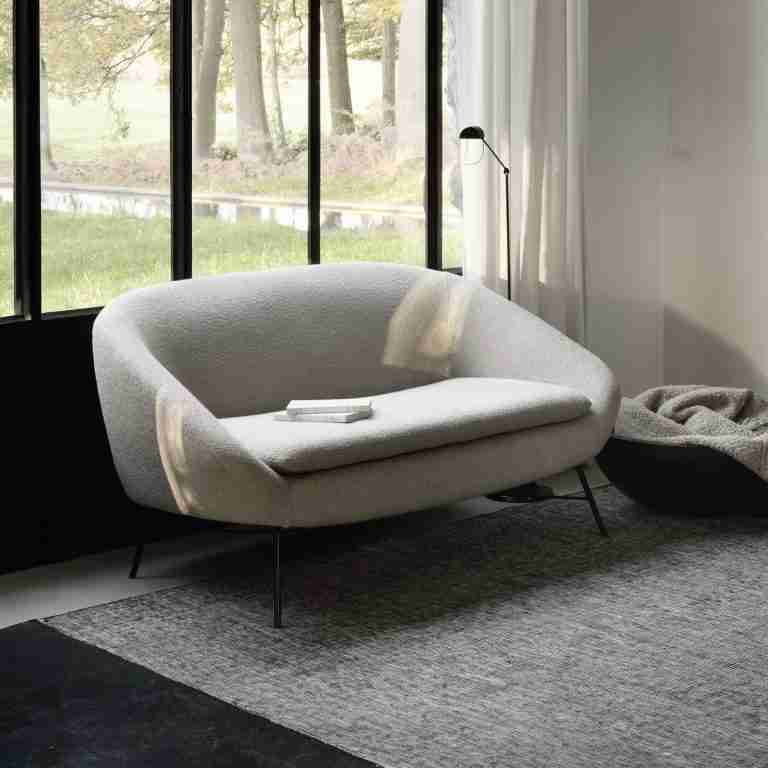 Ethnicraft 2-zits Bank Barrow Bouclé - Off White