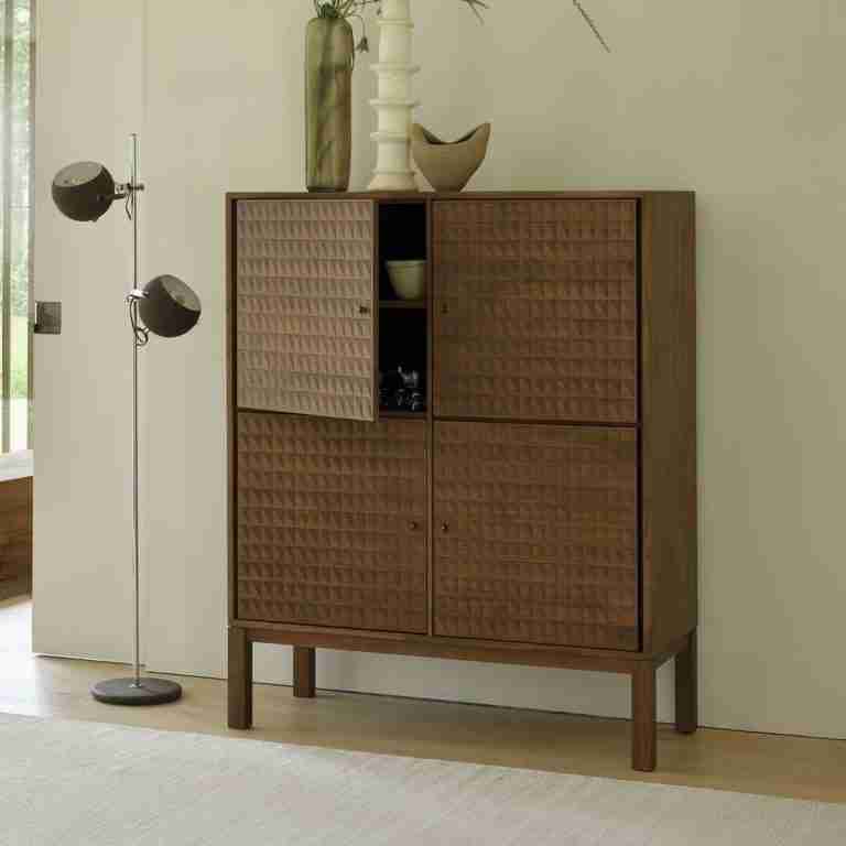 Ethnicraft Buffetkast Sono Gevernist Teakhout, 144 x 116cm - Light Brown