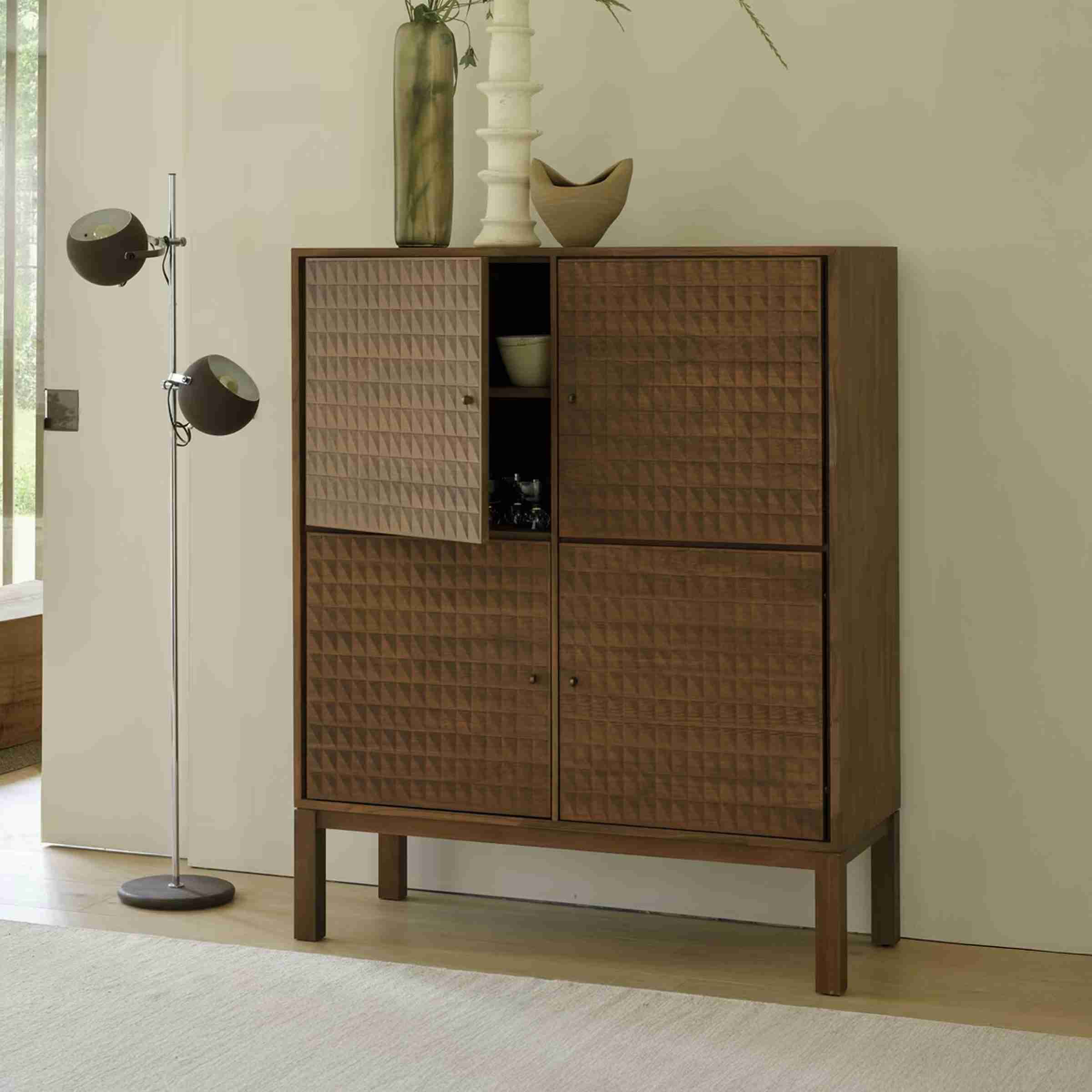 Ethnicraft Buffetkast Sono Gevernist Teakhout, 144 x 116cm - Light Brown