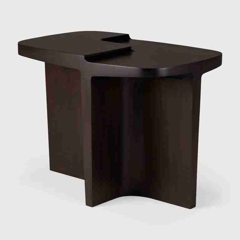 Ethnicraft Deens Ovale Bijzettafel Brutalist Gevernist Mahoniehout, 60 x 40cm - Rose Brown - Ovaal