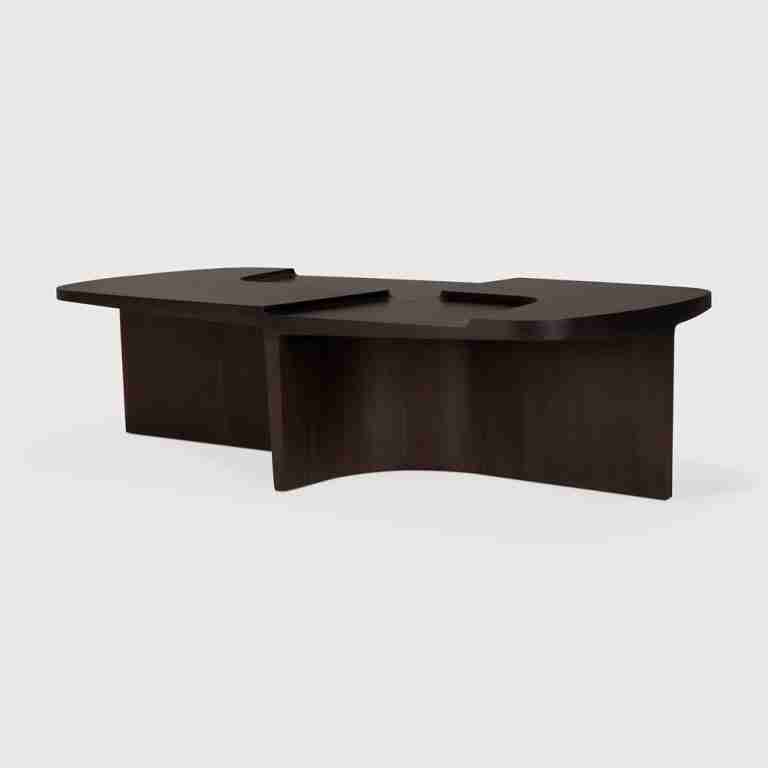 Ethnicraft Deens Ovale Salontafel Brutalist Gevernist Mahoniehout, 143 x 75cm - Rose Brown - Ovaal