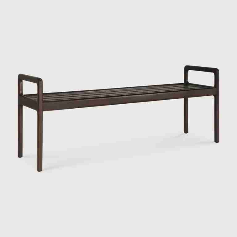 Ethnicraft Eetkamerbank Jack Gevernist Mahoniehout, 150cm - Donkerbruin