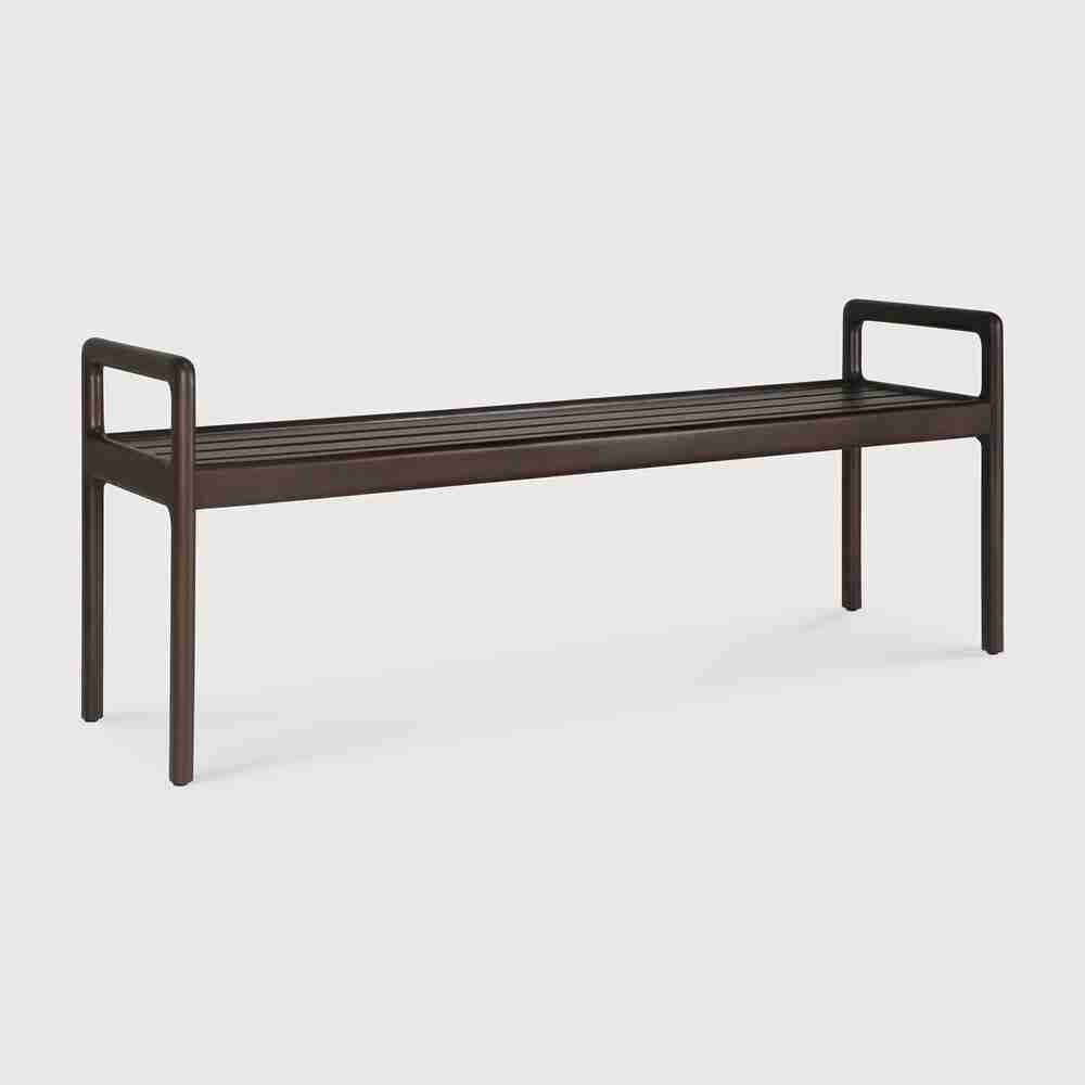 Ethnicraft Eetkamerbank Jack Gevernist Mahoniehout, 150cm - Donkerbruin