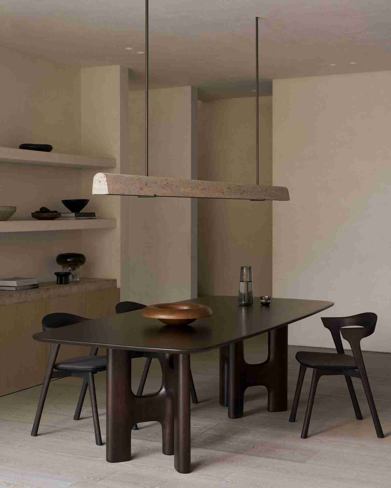 Ethnicraft Eettafel Flow Mahonie, 220 x 110cm - Rose Brown