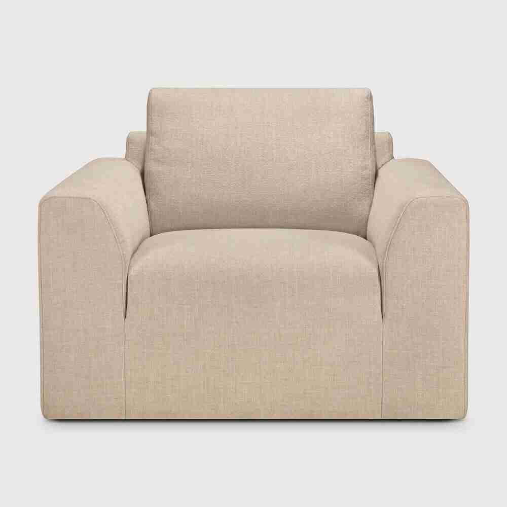 Ethnicraft Fauteuil Ease Structuurstof - Leche