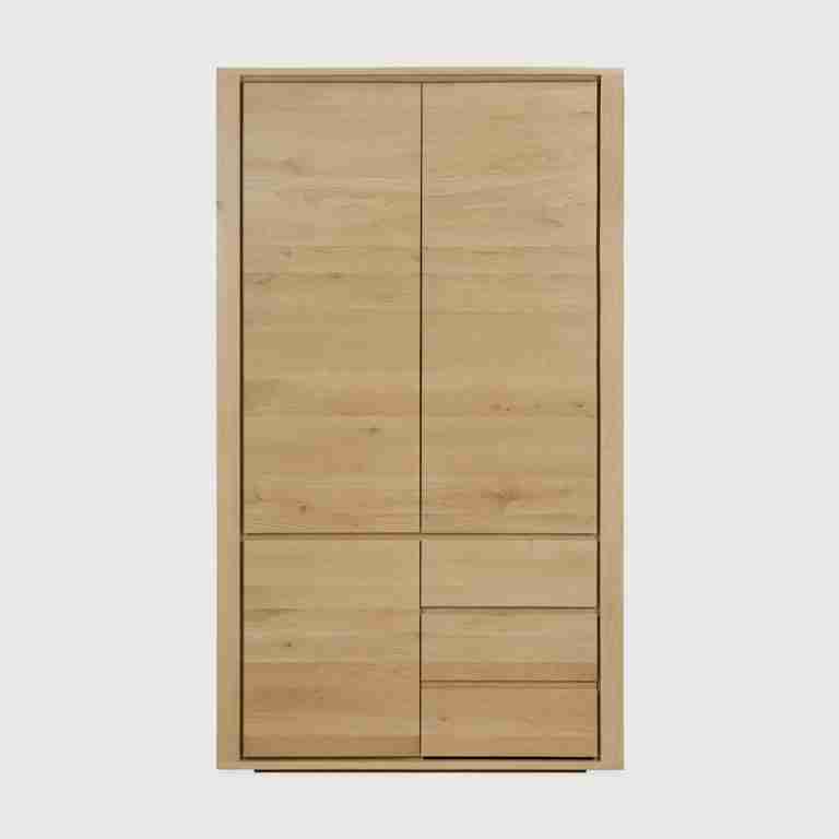 Ethnicraft Kledingkast Shadow Geolied Eikenhout, 200 x 115cm - Naturel