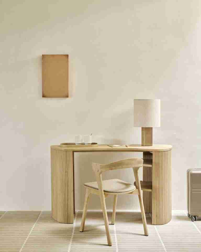 Ethnicraft Organisch Bureau Roller Max Eikenhout, 137 x 52cm - Naturel