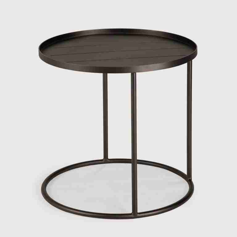 Ethnicraft Ronde Outdoor Bijzettafel Tray 49cm - Dark Bronze