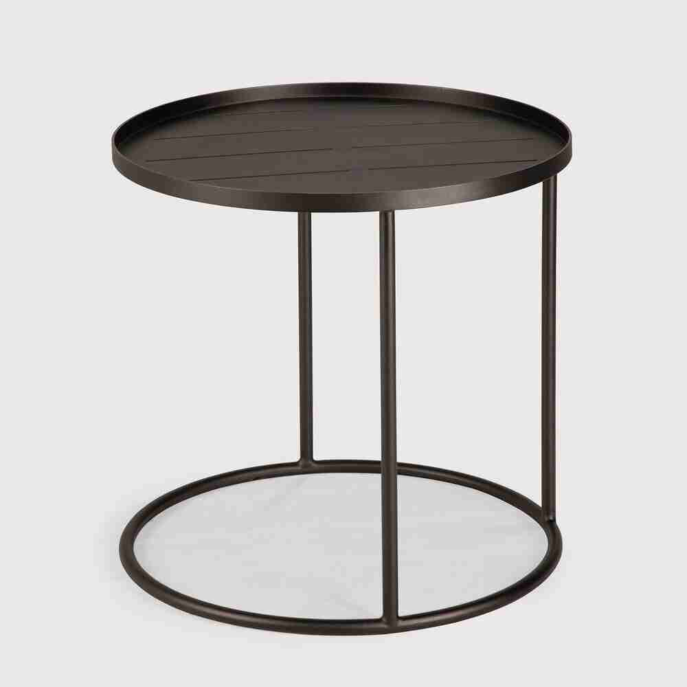 Ethnicraft Ronde Outdoor Bijzettafel Tray 49cm - Dark Bronze