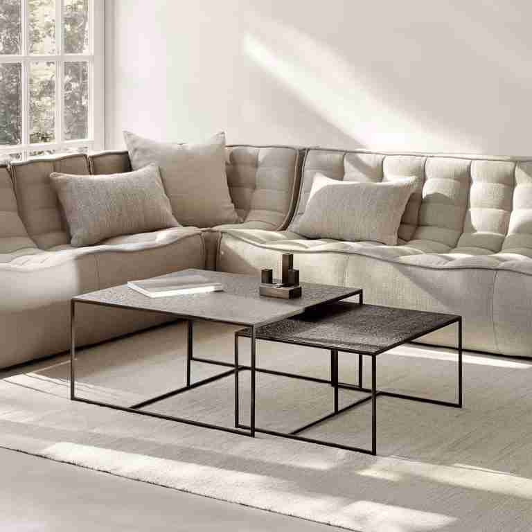 Ethnicraft Salontafel Pentagon Minerals, Set van 2 stuks - Whisky