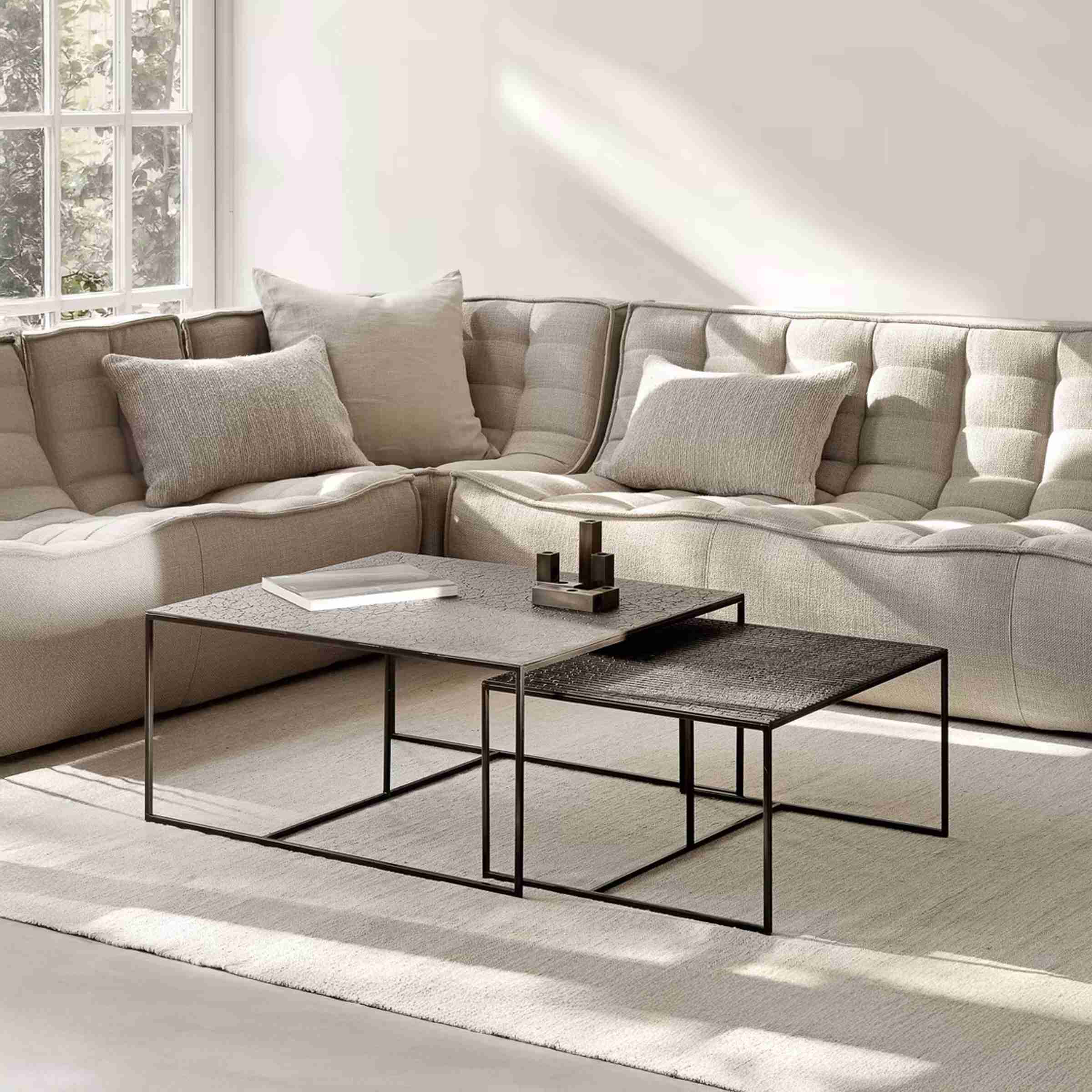 Ethnicraft Salontafel Pentagon Minerals, Set van 2 stuks - Whisky