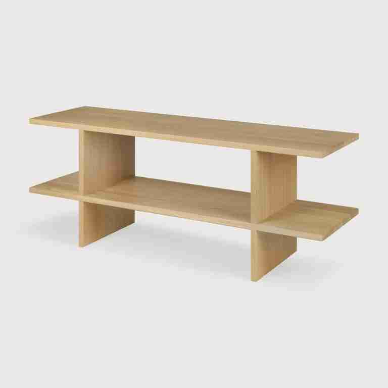 Ethnicraft Sidetable Kabuki Geolied Eikenhout, 103cm - Naturel