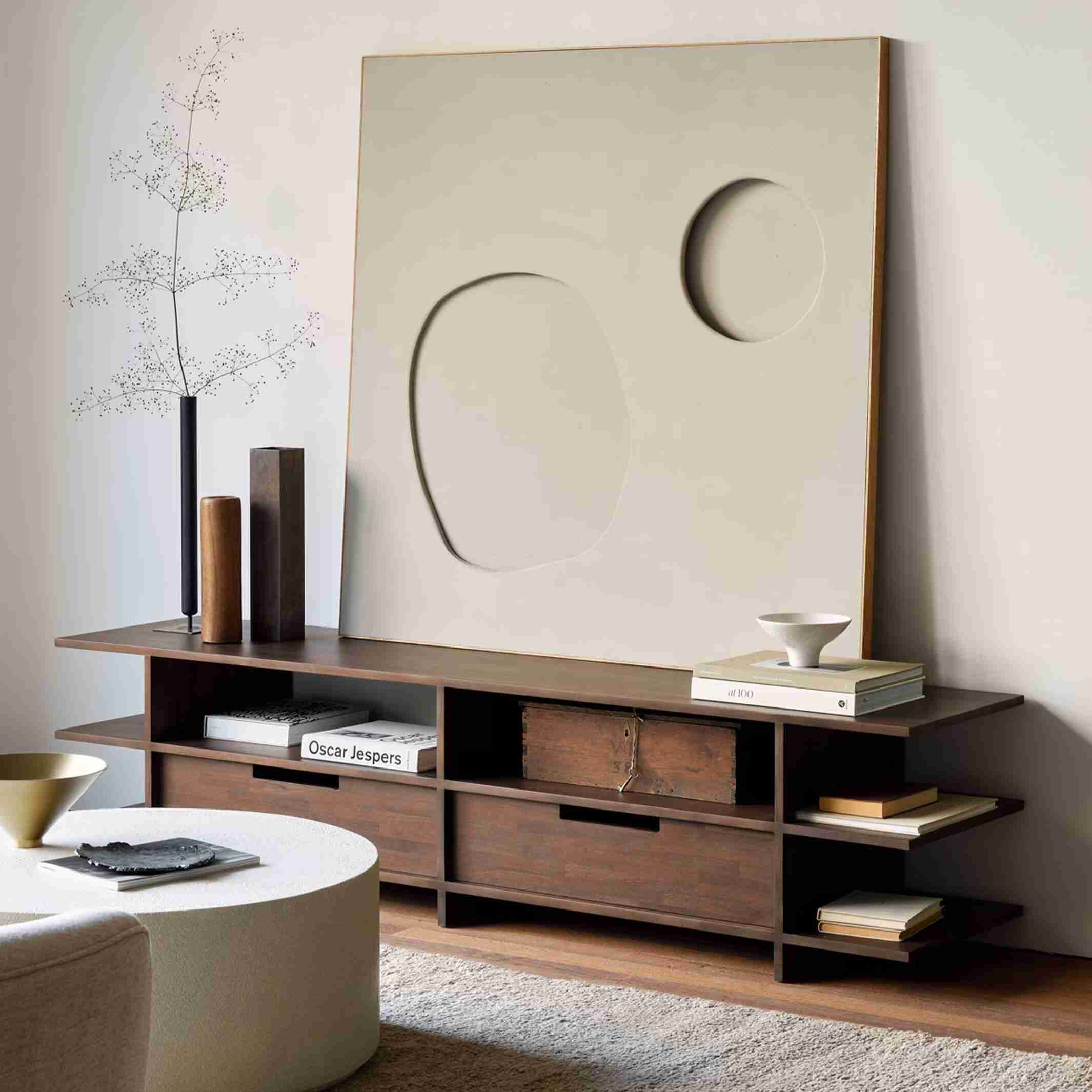 Ethnicraft TV-meubel Kabuki Gevernist Teakhout, 200cm - Bruin